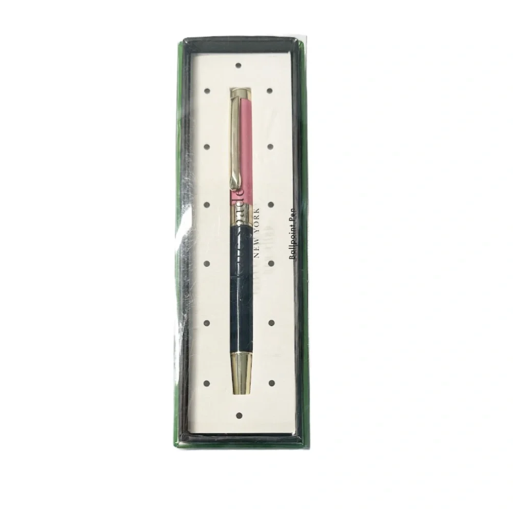 NEW ♠️ Kate Spade ♠️ PINK & NAVY COLORBLOCK Ballpoint Pen 🖊️
